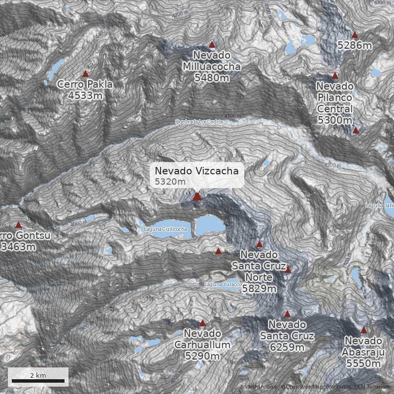 Mapa Nevado Vizcacha