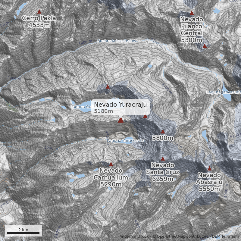 Mapa Nevado Yuracraju