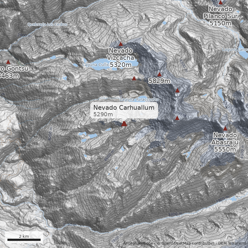 Mapa Nevado Carhuallum