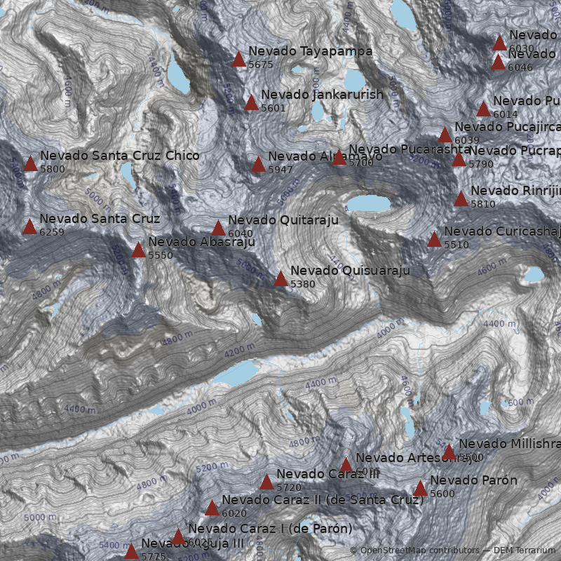 Mapa Nevado Quisuaraju