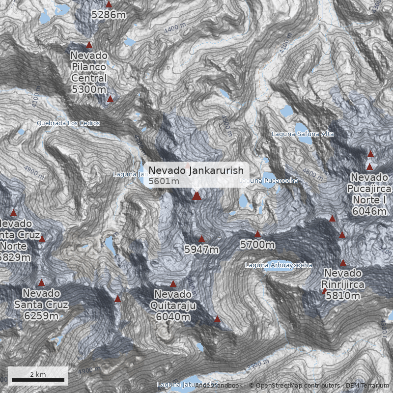 Mapa Nevado Jankarurish