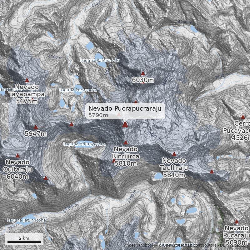 Mapa Nevado Pucrapucraraju