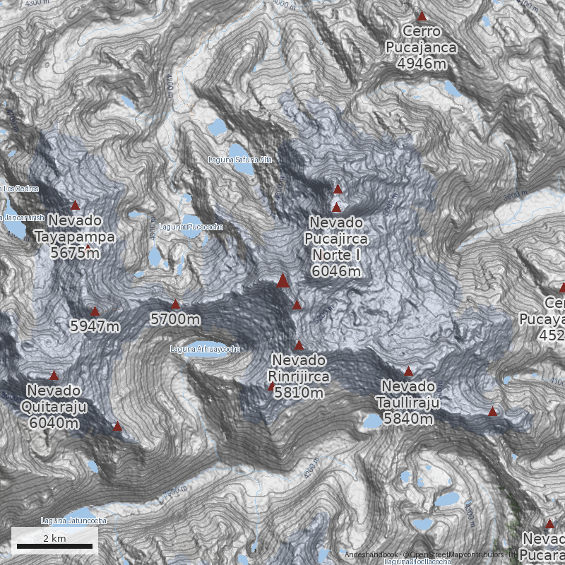 Mapa Nevado Pucajirca Sur