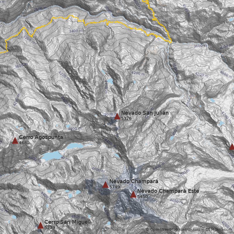 Mapa Nevado San Julián