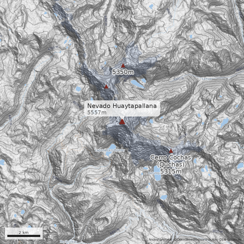 Mapa Nevado Huaytapallana