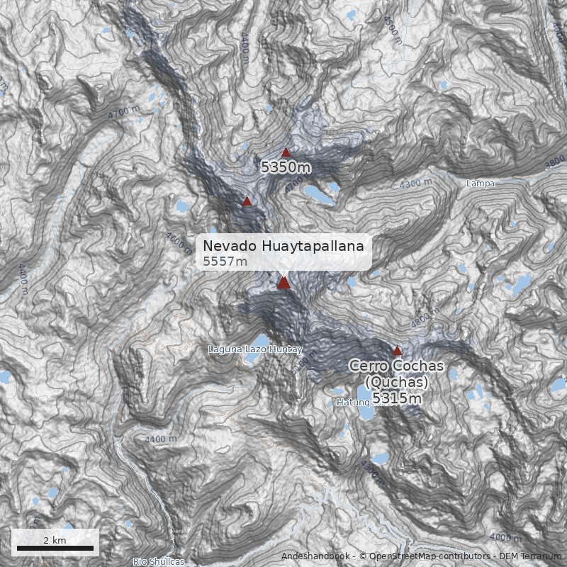Mapa Nevado Huaytapallana