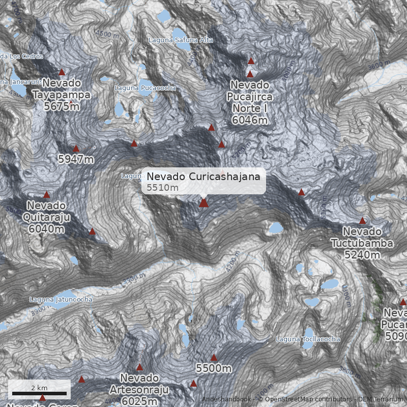 Mapa Nevado Curicashajana