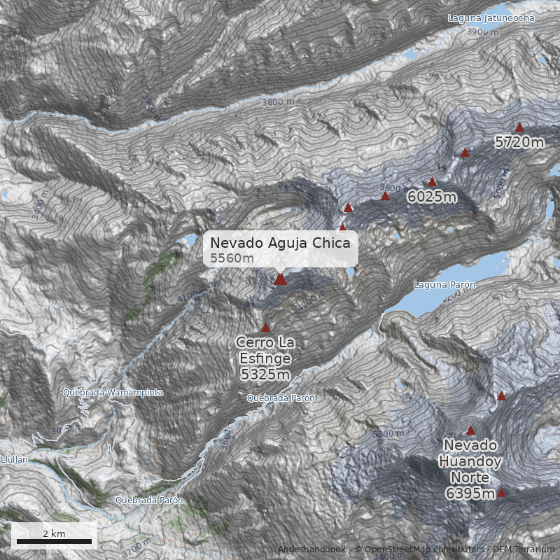 Mapa Nevado Aguja Chica