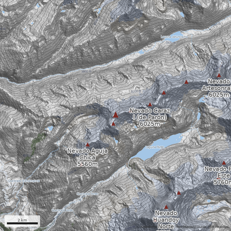 Mapa Nevado Aguja II (Norte)