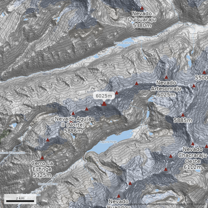 Mapa Nevado Caraz I (de Parón)