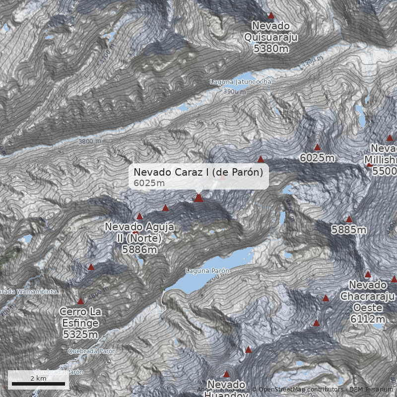 Mapa Nevado Caraz I (de Parón)