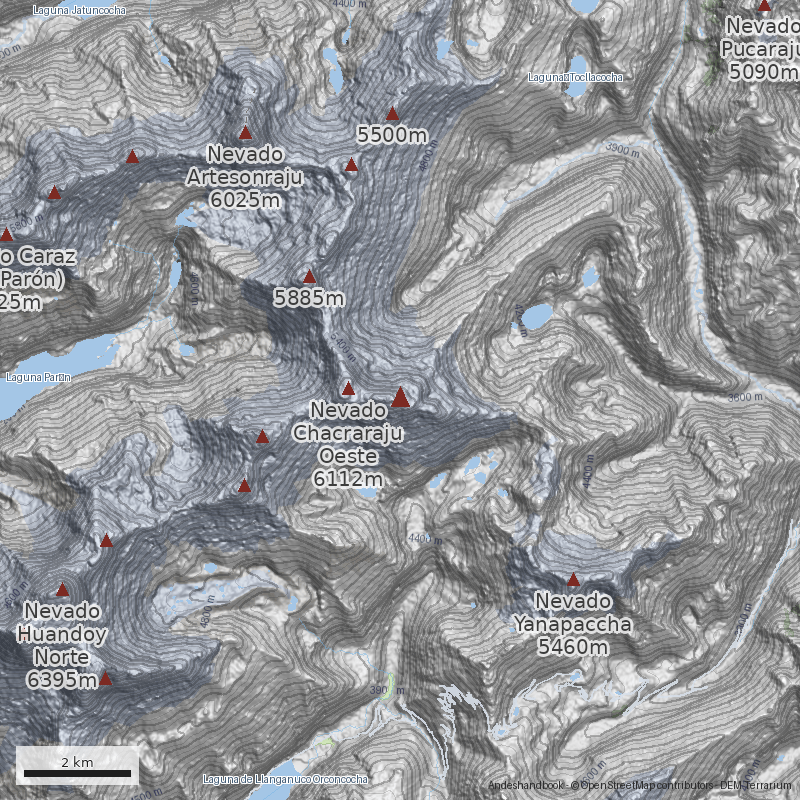 Mapa Nevado Chacraraju Este