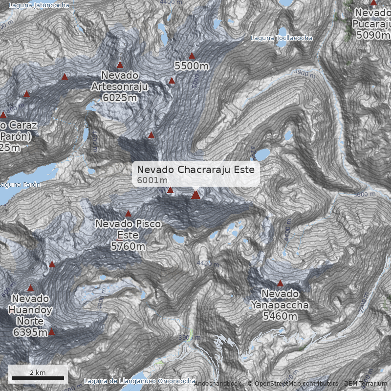 Mapa Nevado Chacraraju Este