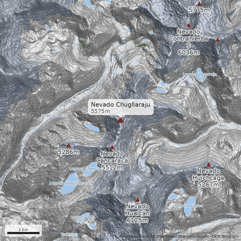 Mapa Nevado Chugllaraju