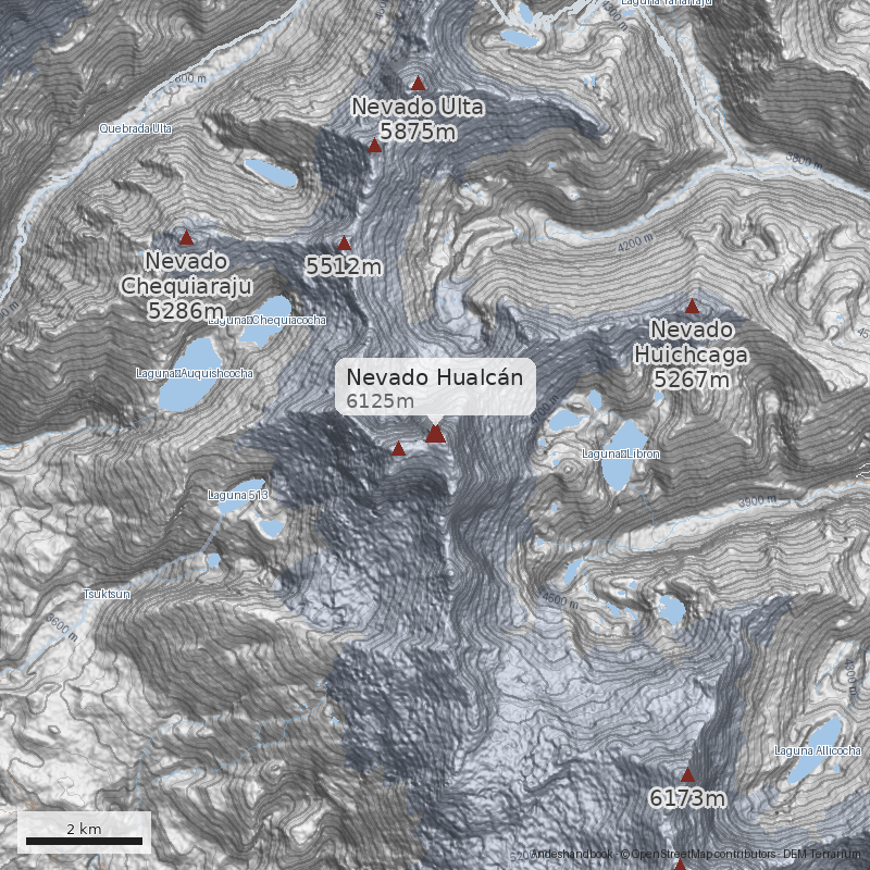 Mapa Nevado Hualcán