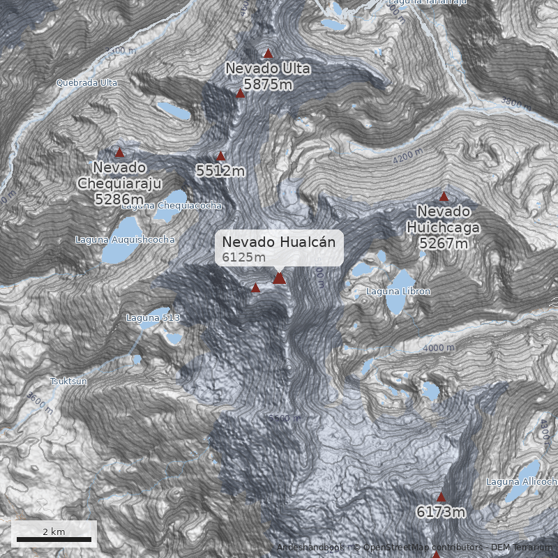 Mapa Nevado Hualcán
