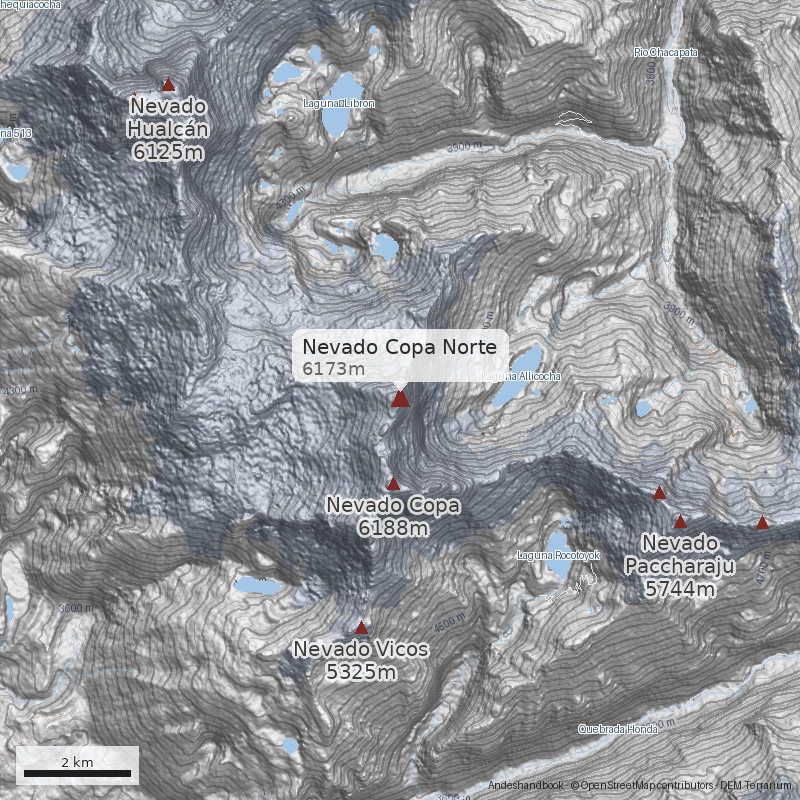 Mapa Nevado Copa Norte
