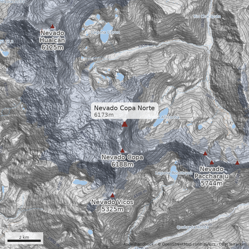 Mapa Nevado Copa Norte