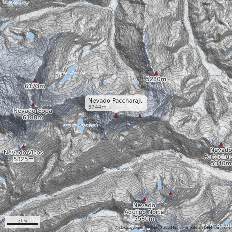 Mapa Nevado Paccharaju