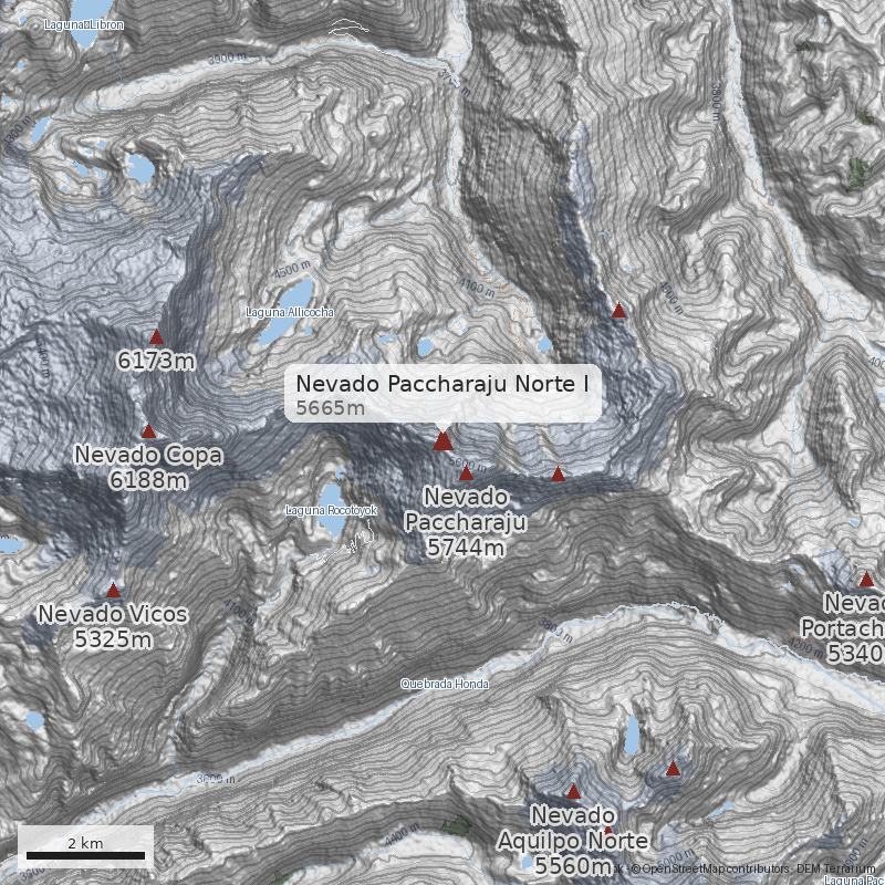 Mapa Nevado Paccharaju Norte I