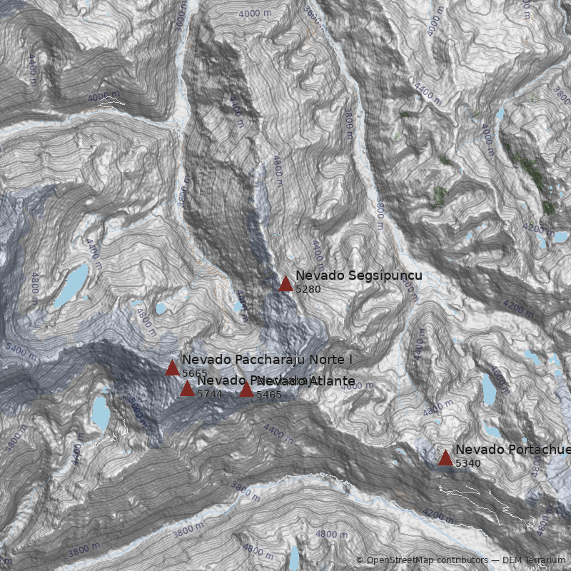 Mapa Nevado Segsipuncu