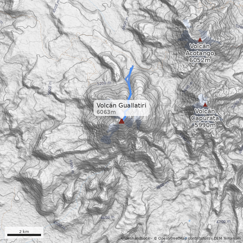 Mapa Volcán Guallatiri