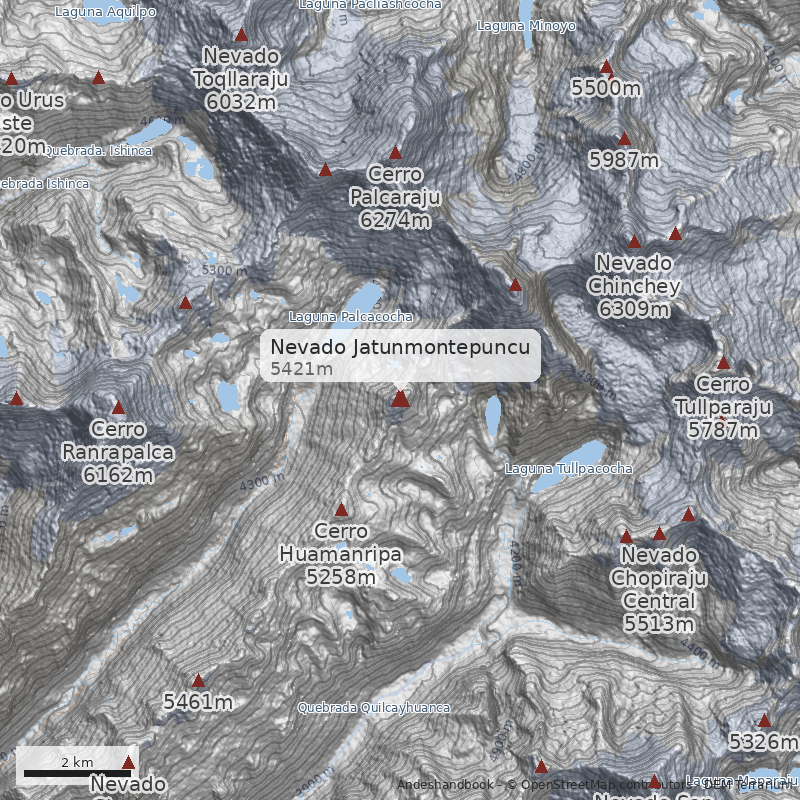Mapa Nevado Jatunmontepuncu