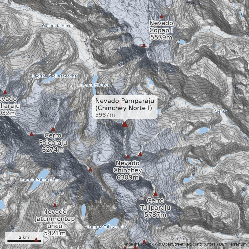 Mapa Nevado Pamparaju (Chinchey Norte I)