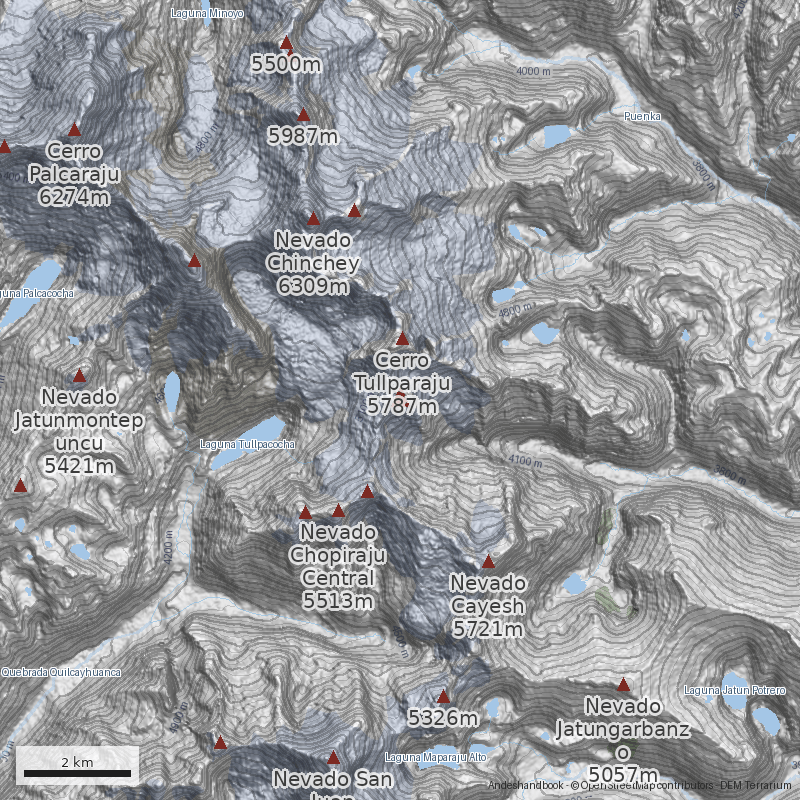 Mapa Nevado Tullparaju Sur