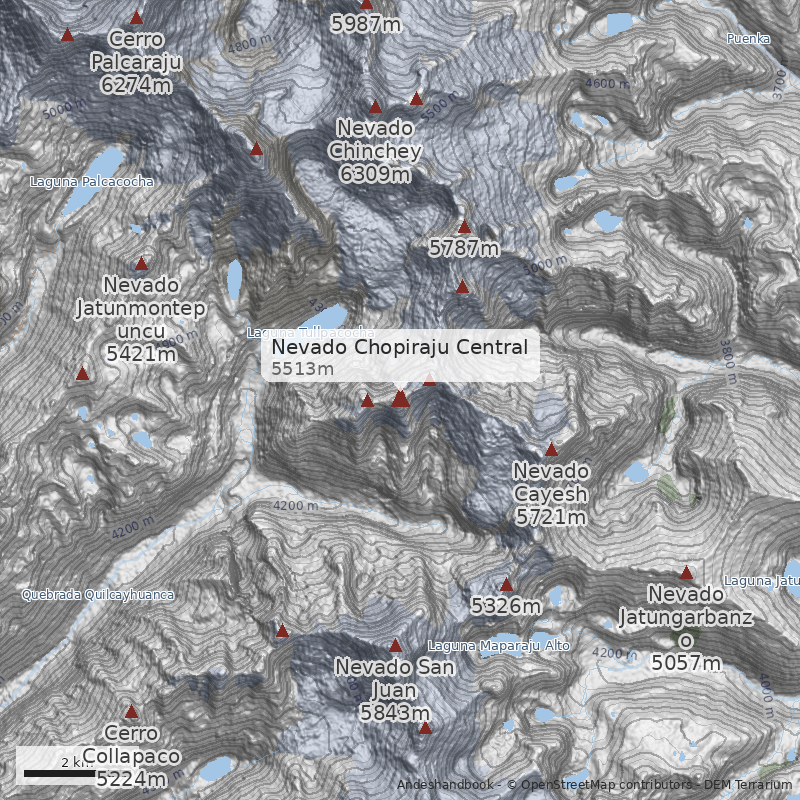Mapa Nevado Chopiraju Central