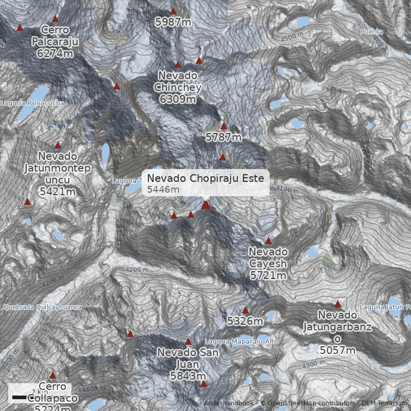 Mapa Nevado Chopiraju Este