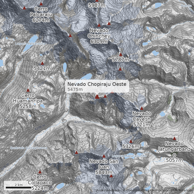 Mapa Nevado Chopiraju Oeste