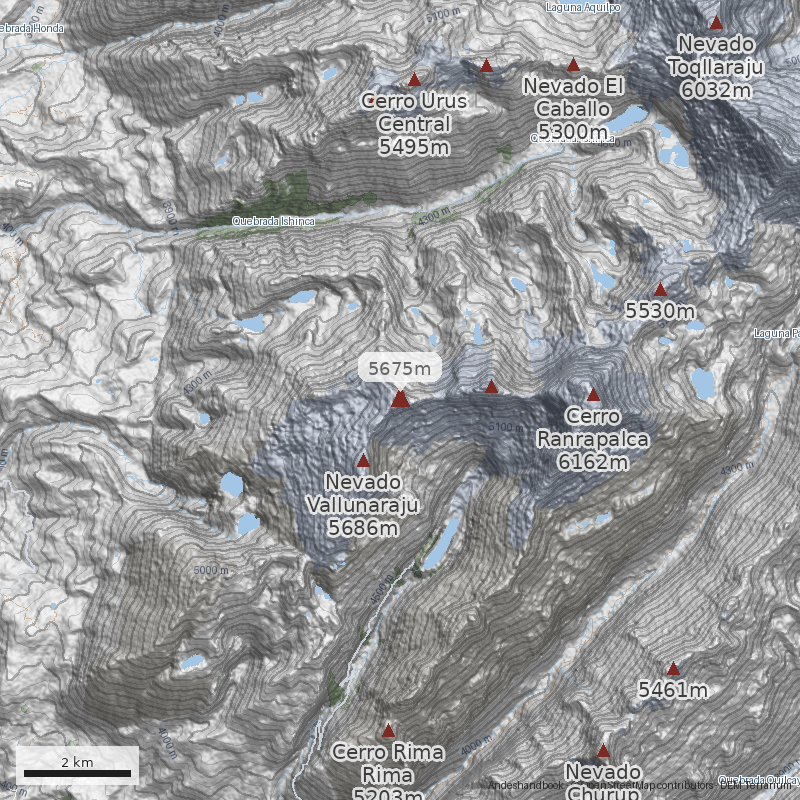 Mapa Nevado Jangyaraju