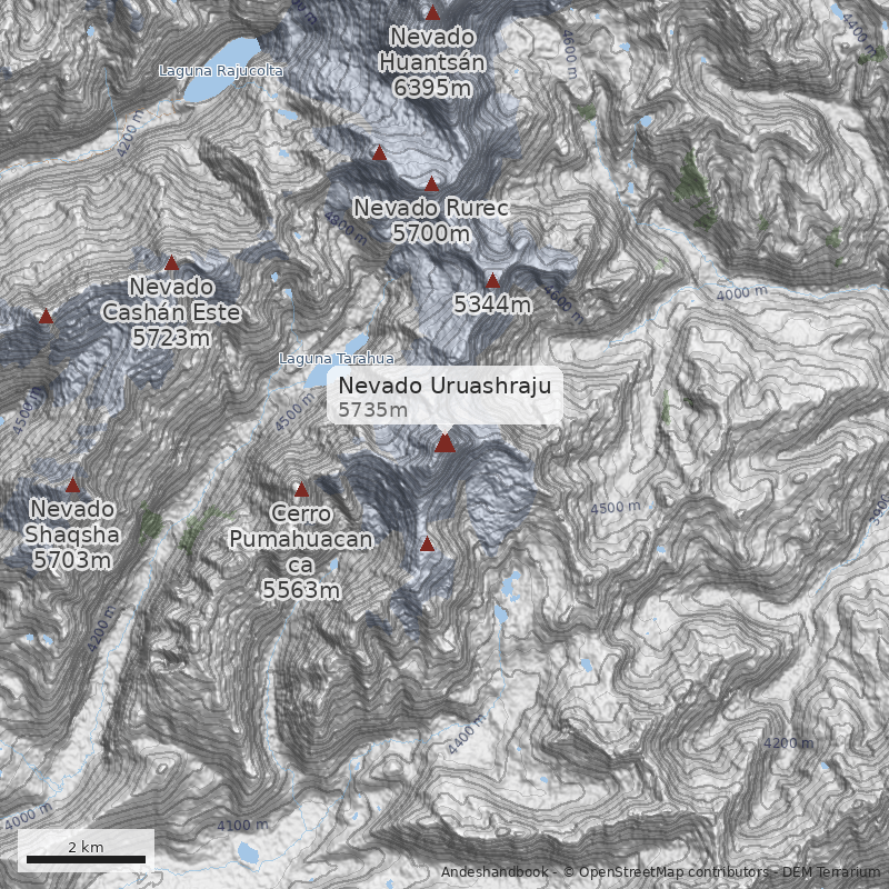 Mapa Nevado Uruashraju