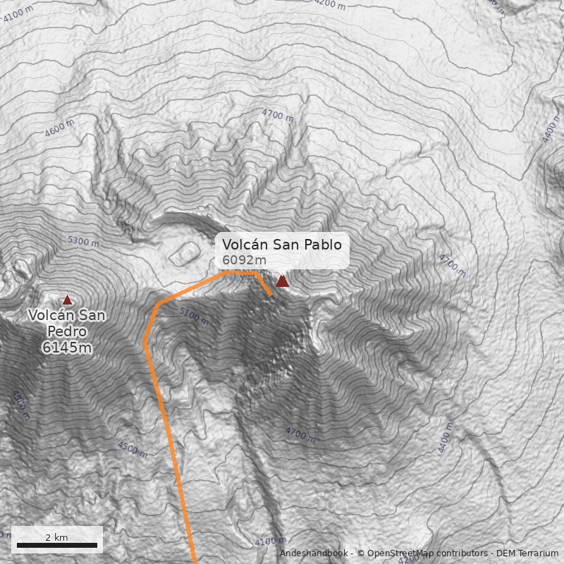 Mapa Volcán San Pablo