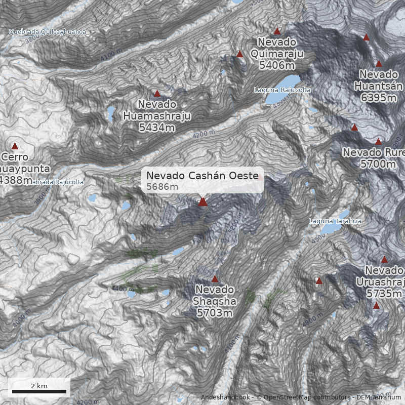Mapa Nevado Cashán Oeste
