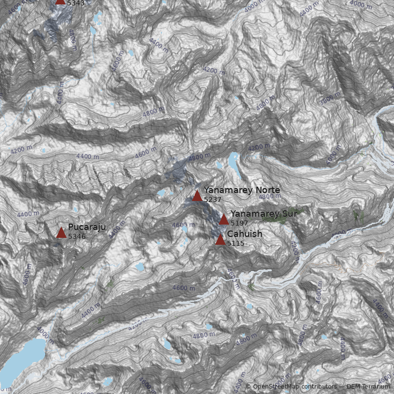 Mapa Nevado Yanamarey Norte