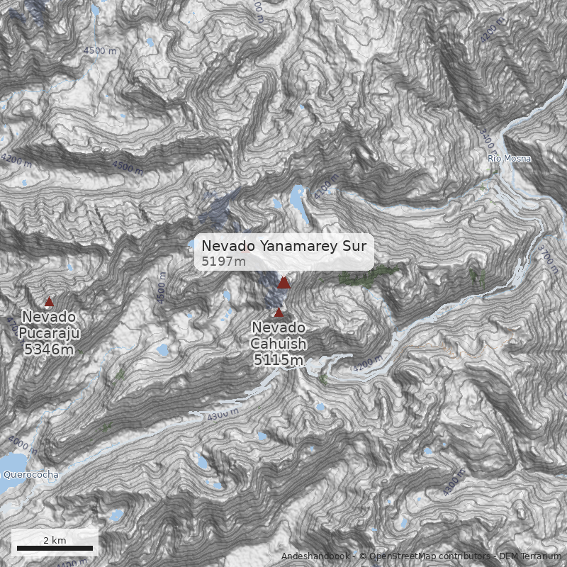 Mapa Nevado Yanamarey Sur
