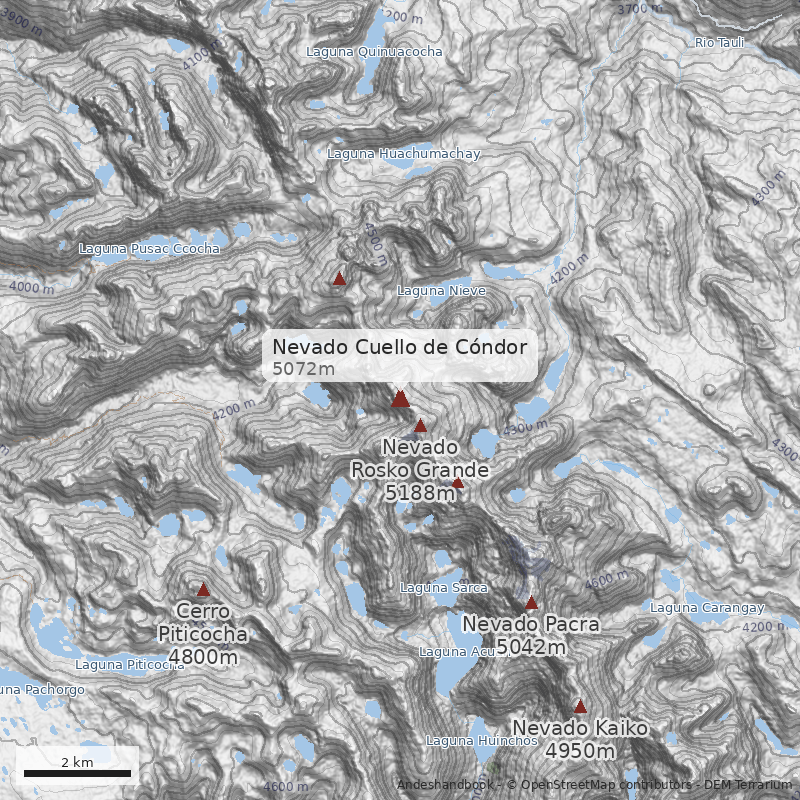 Mapa Nevado Cuello de Cóndor