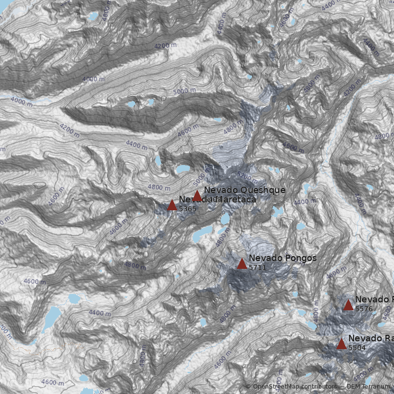 Mapa Nevado Queshque