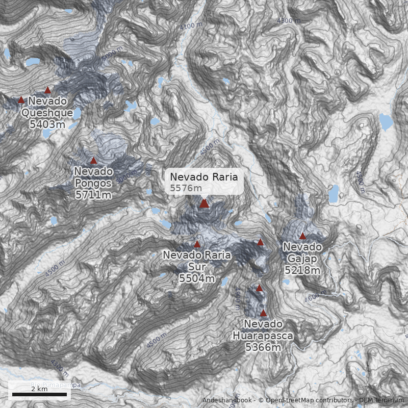 Mapa Nevado Raria