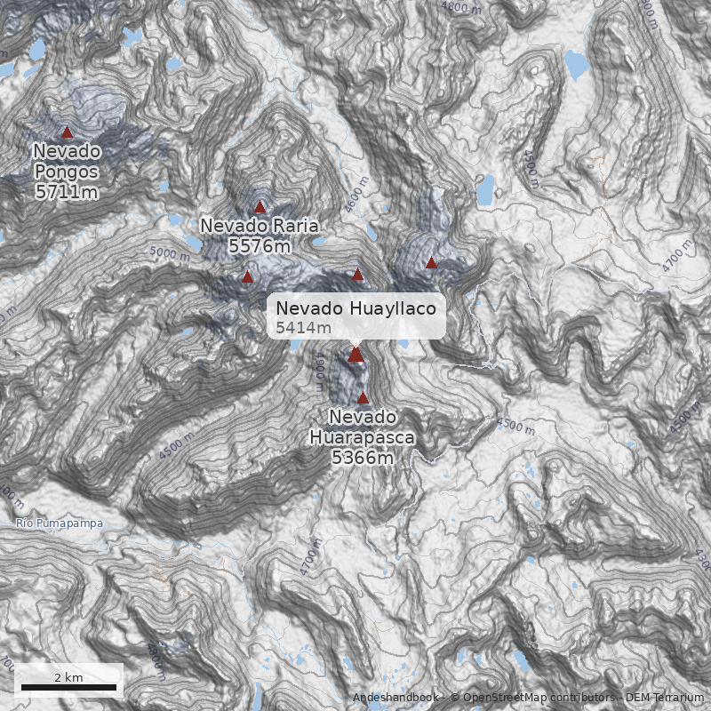 Mapa Nevado Huayllaco