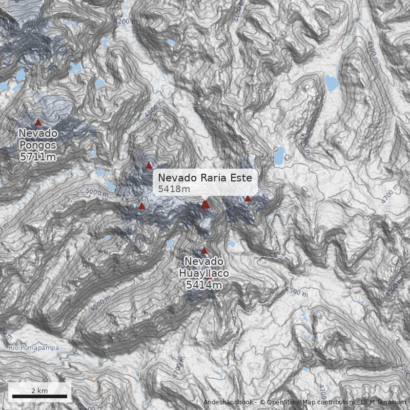 Mapa Nevado Raria Este