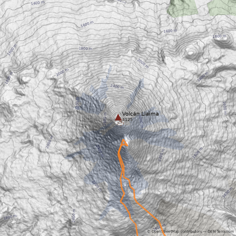Mapa Volcán Llaima