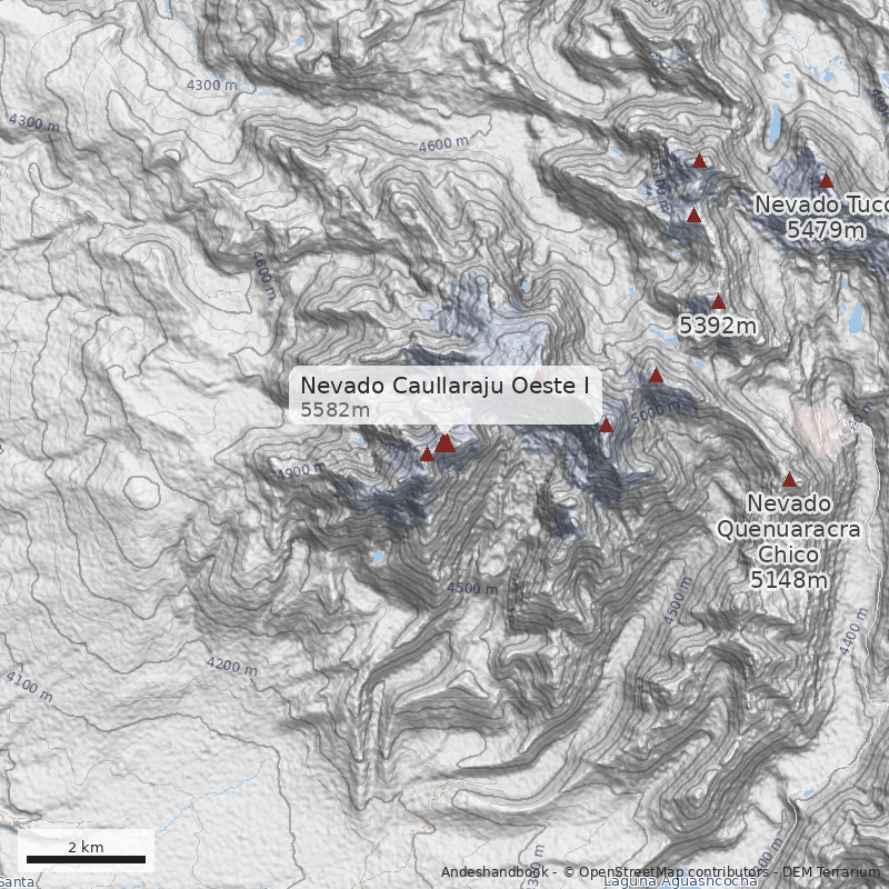 Mapa Nevado Caullaraju Oeste I