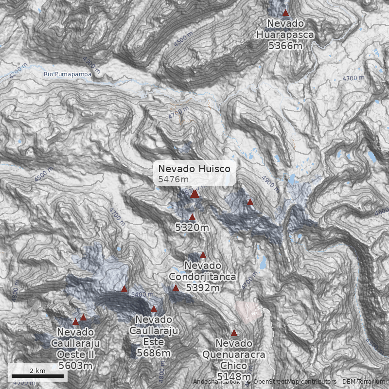 Mapa Nevado Huisco