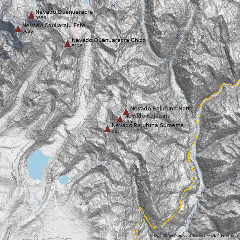Mapa Nevado Rajutuna