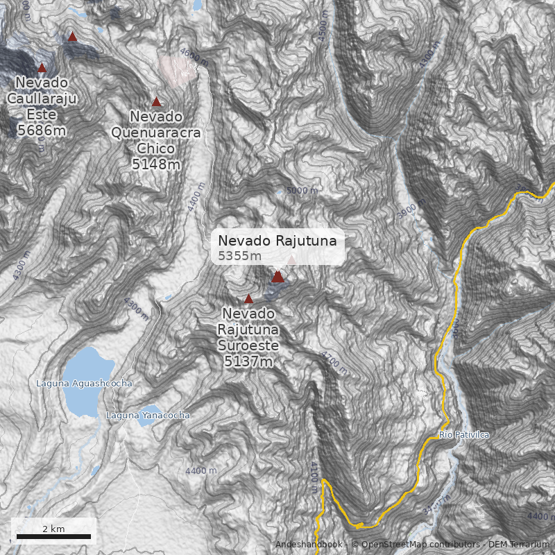 Mapa Nevado Rajutuna