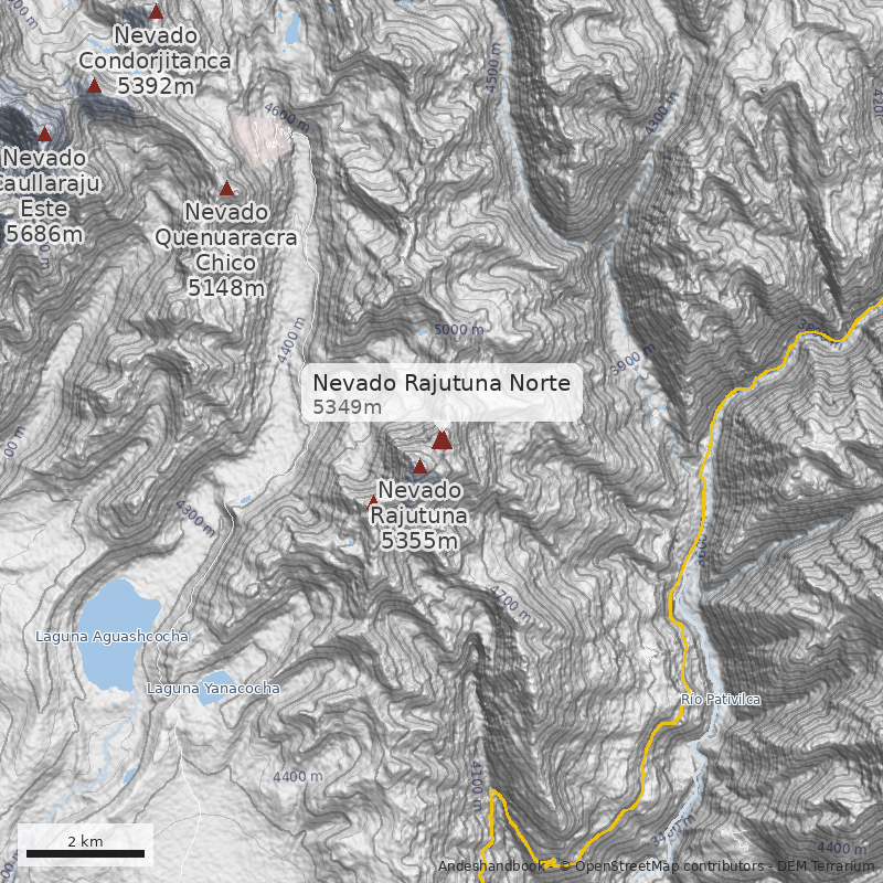 Mapa Nevado Rajutuna Norte