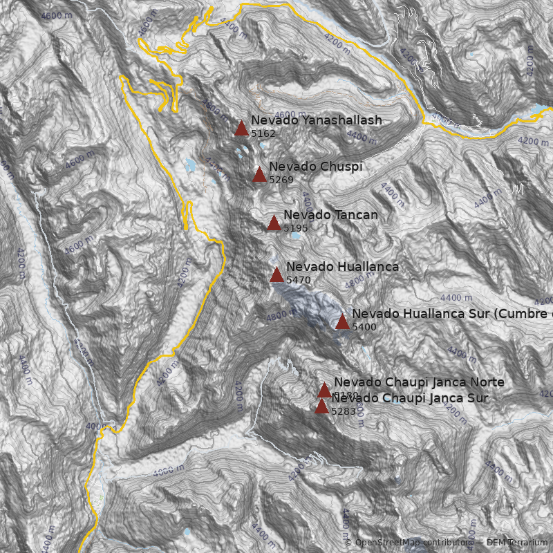 Mapa Nevado Huallanca